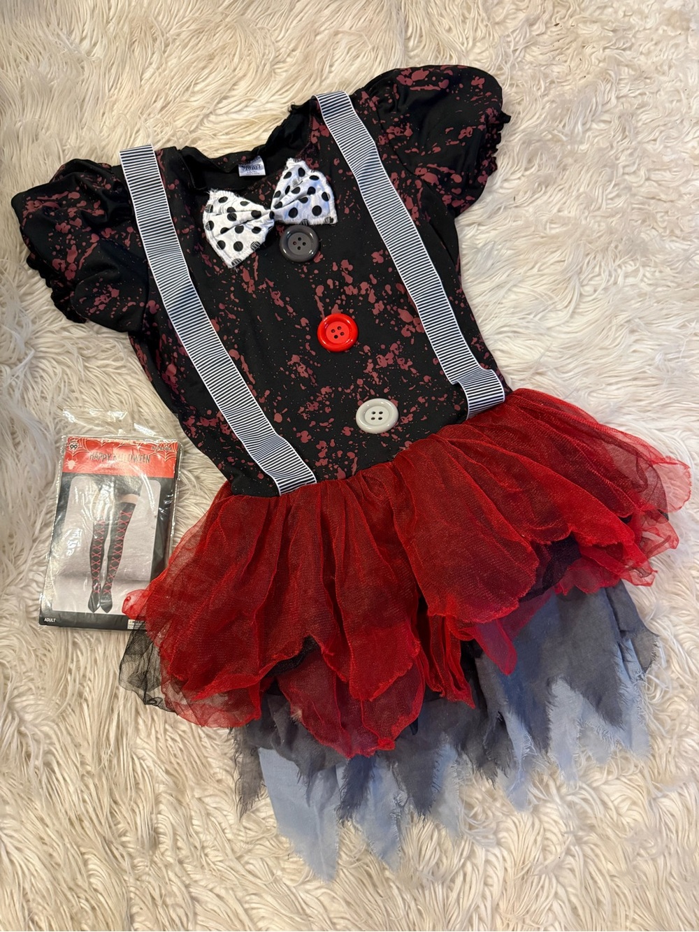 Women’s Red and Black Clown Costume